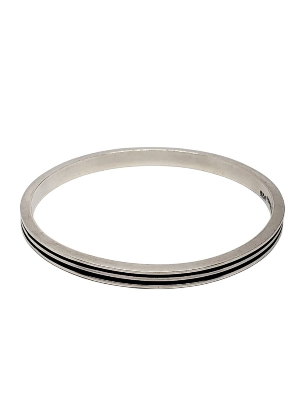 Mexican Sterling Silver Triple Band Bangle Bracelet #24669